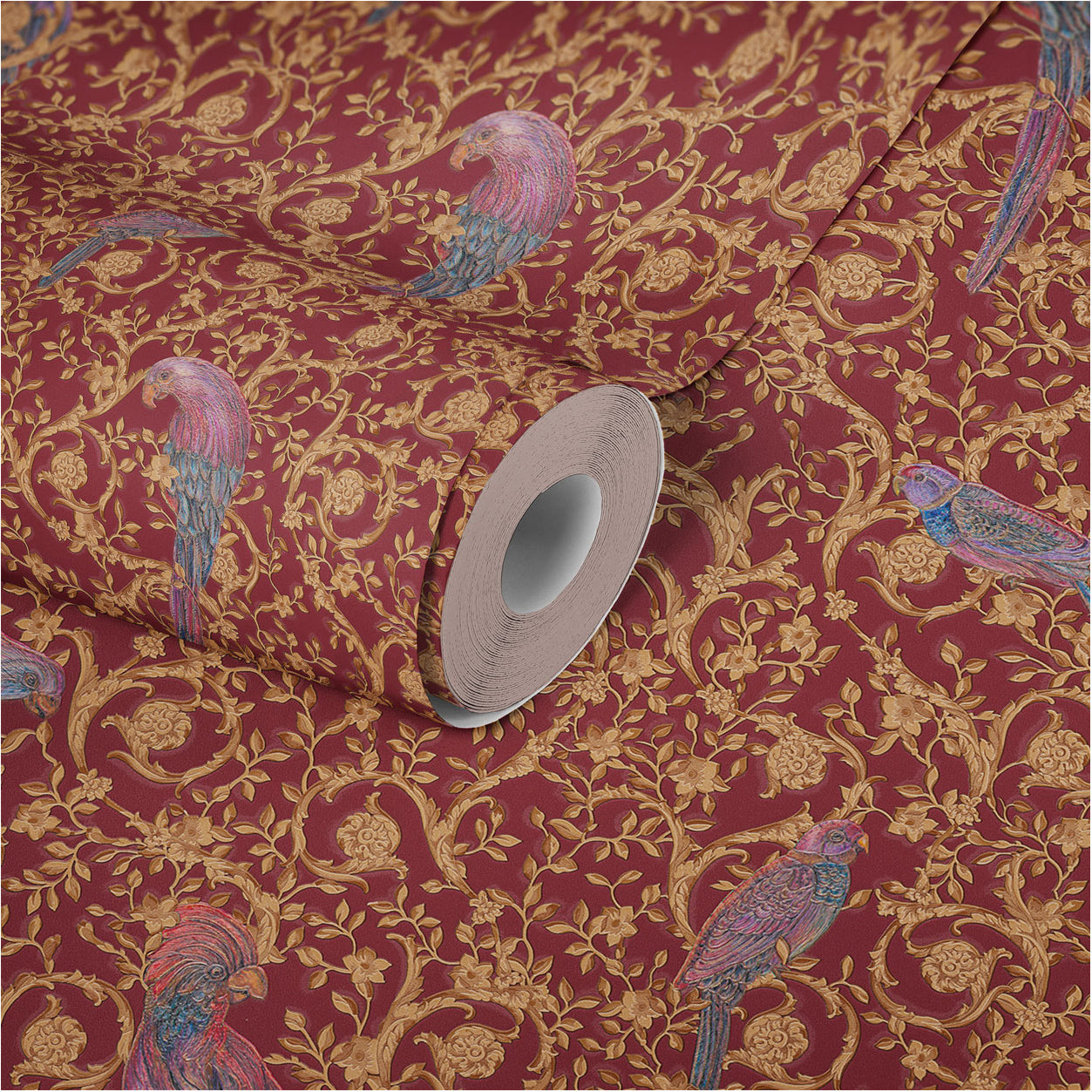 Versace Home Vogeltapete Rot 370534 Luxus Vlies Designertapete Tapete Design
