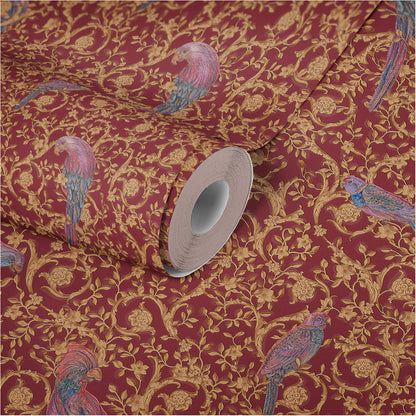 Versace Home Vogeltapete Rot 370534 Luxus Vlies Designertapete Tapete Design