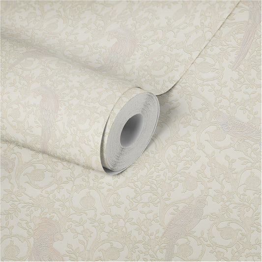 Versace Home Vogeltapete Silber 370535 Luxus Vlies Designertapete Tapete Design