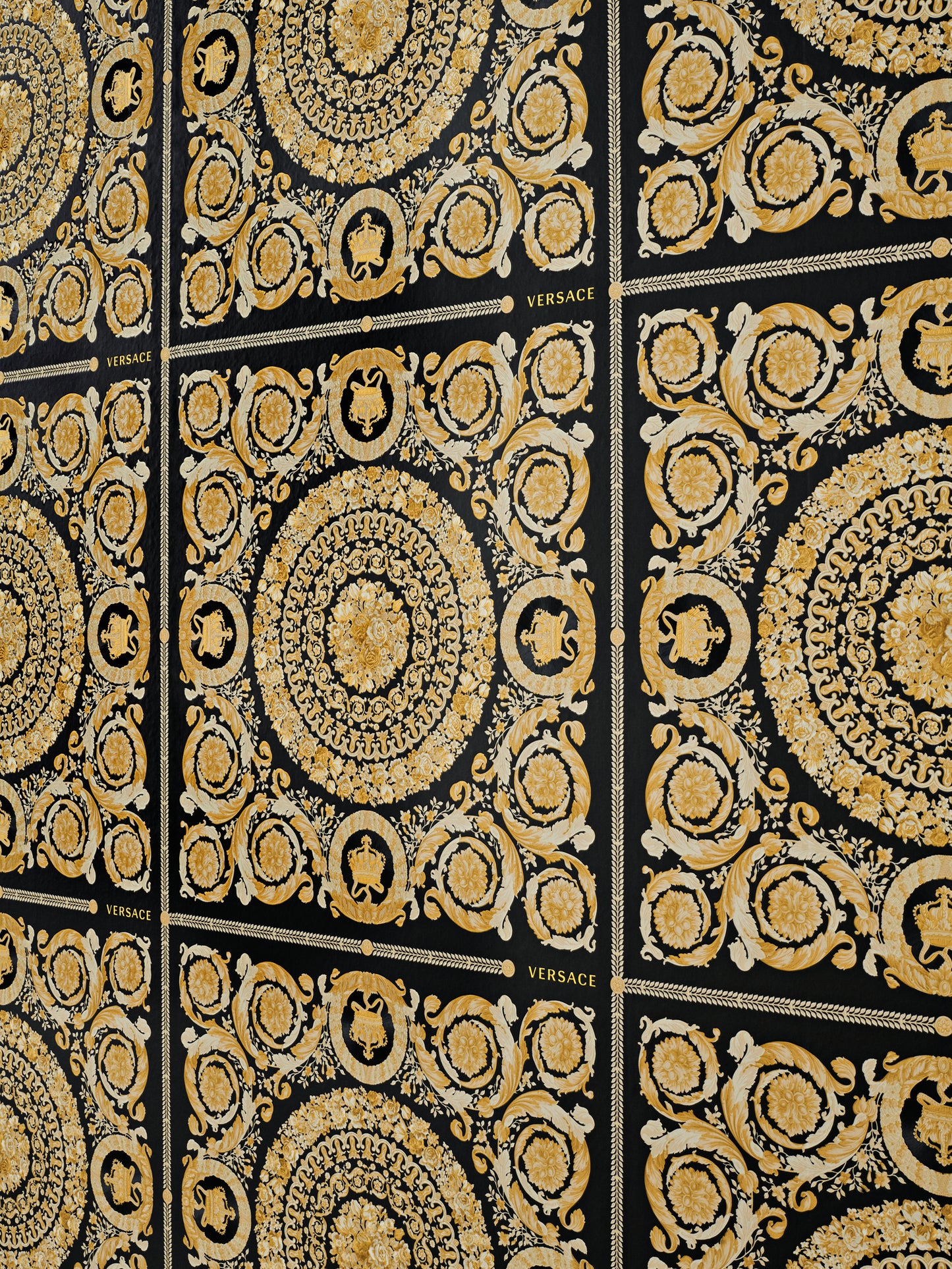 Versace Home Barock Tapete Schwarz 370553 Luxus Vlies Designertapete Design