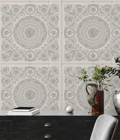 Versace Home Barocktapete Silber 370555 Luxus Vlies Designertapete Tapete Design