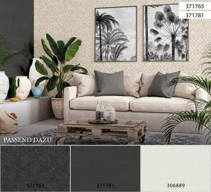 A.S. Création Tapete Antigua 371781 Schwarz Vlies Wandtapete Unitapete matt