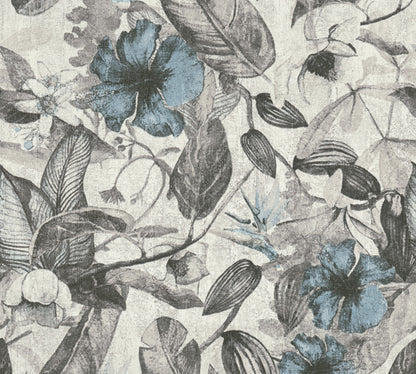 Blumentapete Blau Vliestapete 372162 Wandtapete A.S. Création Tapete