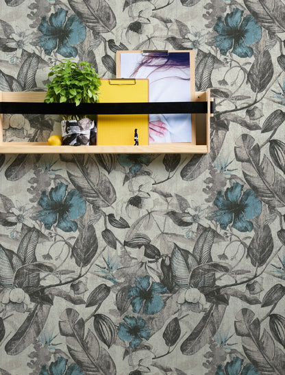 Blumentapete Blau Vliestapete 372162 Wandtapete A.S. Création Tapete