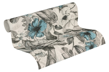 Blumentapete Blau Vliestapete 372162 Wandtapete A.S. Création Tapete