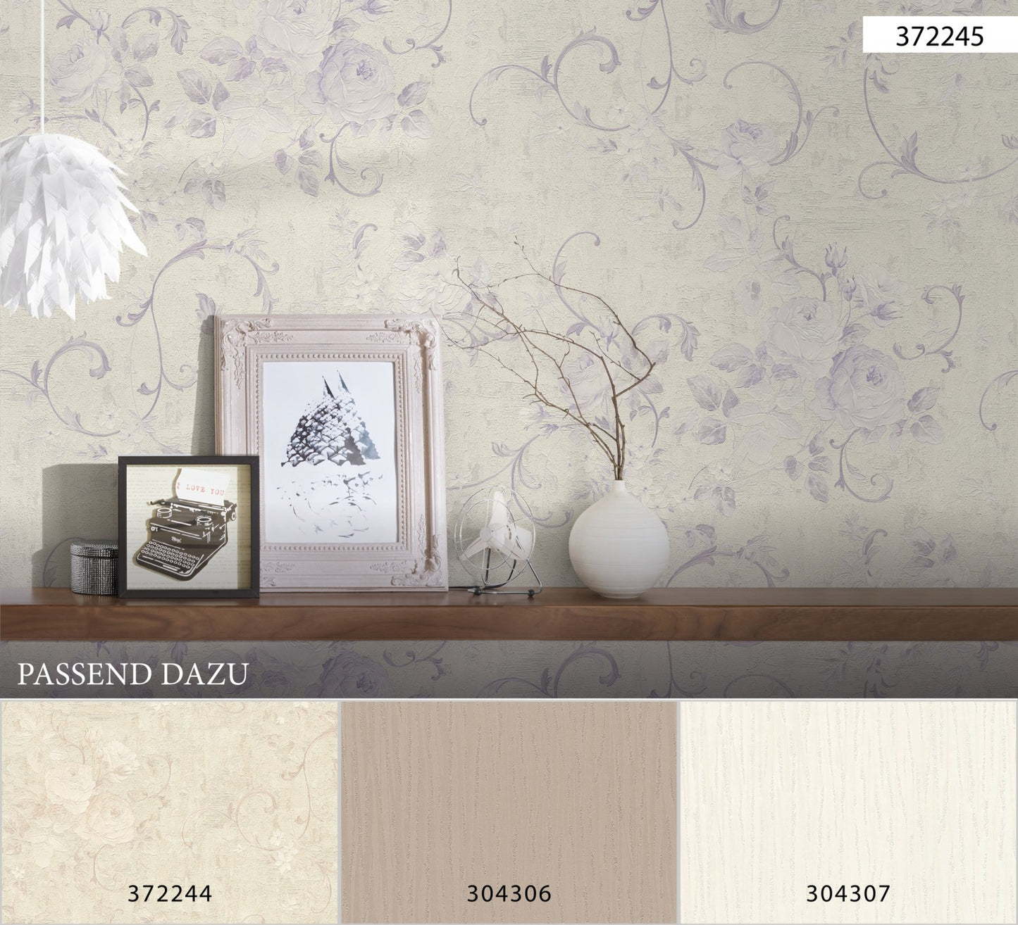 Blumentapete Violett Vliestapete 372245 Wandtapete A.S. Création Tapete