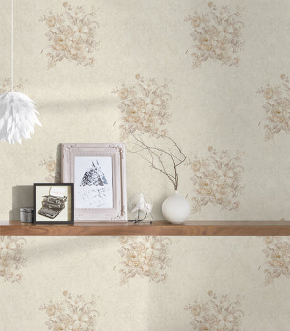 Blumentapete Beige Vliestapete 372254 Wandtapete A.S. Création Tapete
