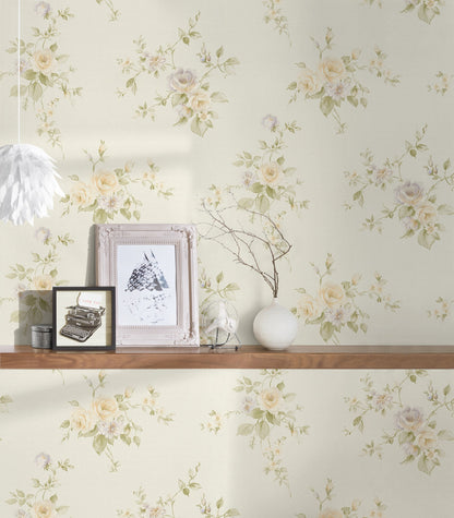 Blumentapete Creme Vliestapete 372345 Wandtapete A.S. Création Tapete