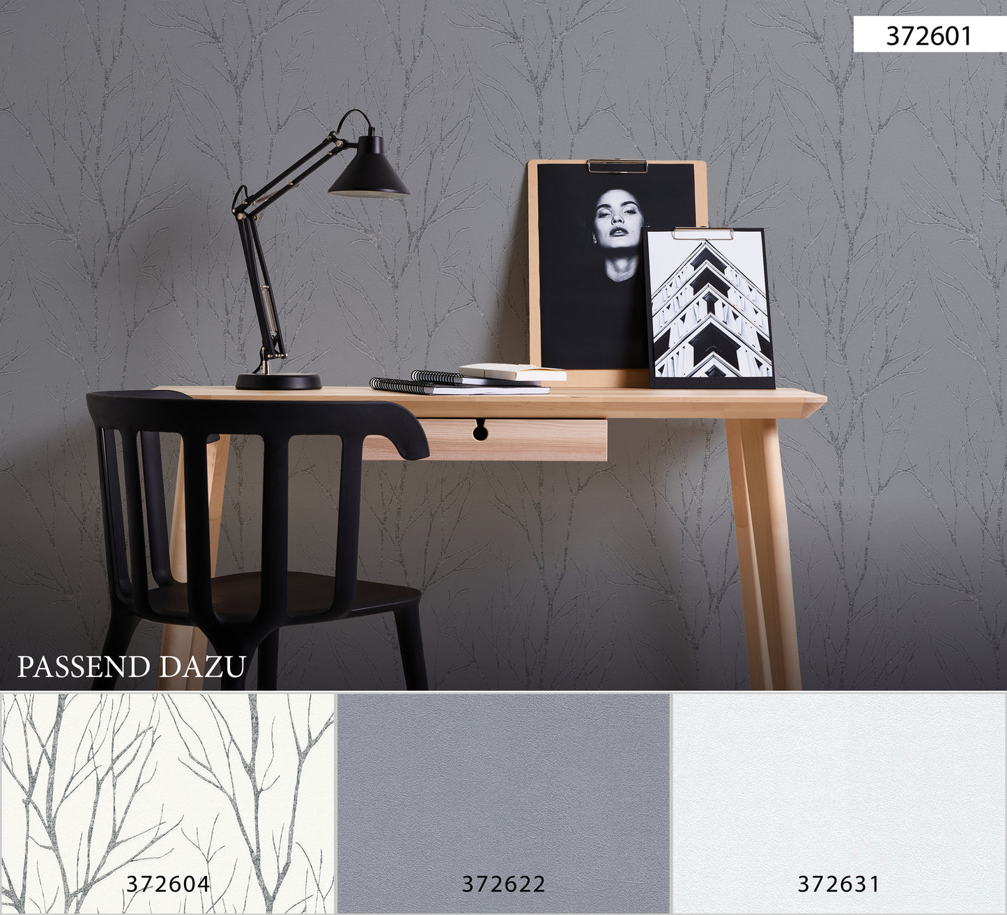 A.S. Création Waldtapete Wald Grau 372601 Tapete Blooming Wandtapete Tapete