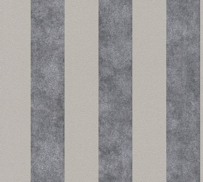 Livingwalls Streifen Vinyl Tapete Trendwall Schwarz Glitzer Wandtapete