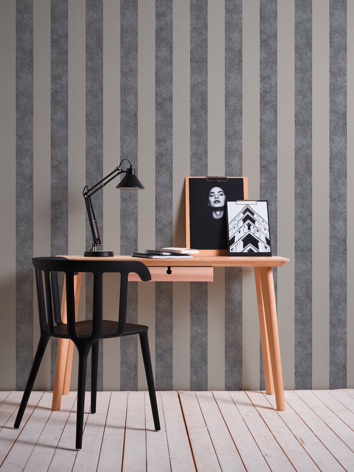 Livingwalls Streifen Vinyl Tapete Trendwall Schwarz Glitzer Wandtapete