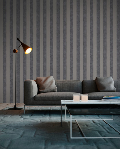 Livingwalls Streifen Vinyl Tapete Trendwall Schwarz Glitzer Wandtapete