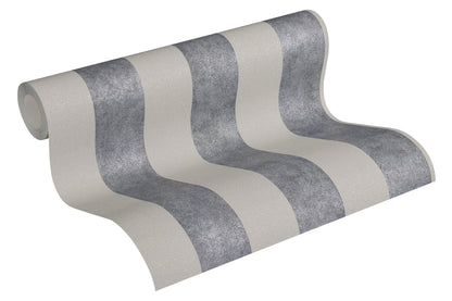 Livingwalls Streifen Vinyl Tapete Trendwall Schwarz Glitzer Wandtapete