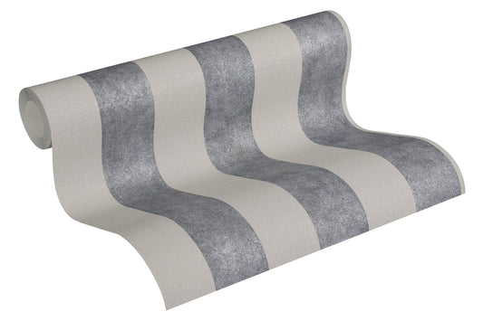 Livingwalls Streifen Vinyl Tapete Trendwall Schwarz Glitzer Wandtapete