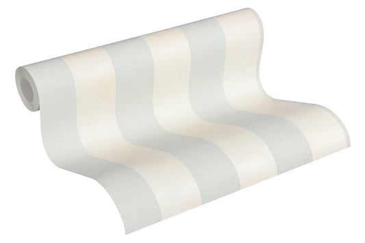 Livingwalls Streifen Vinyl Tapete Trendwall Silber Glitzer Streifentapete