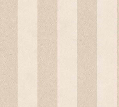 Livingwalls Streifen Vinyl Tapete Trendwall Beige Glitzer Streifentapete