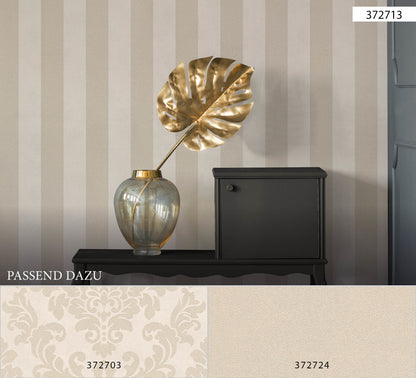 Livingwalls Streifen Vinyl Tapete Trendwall Beige Glitzer Streifentapete