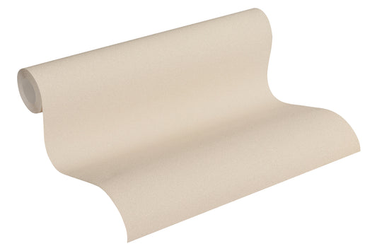 Livingwalls Uni Vinyl Tapete Trendwall Beige Glitzer Wandtapete Unitapete