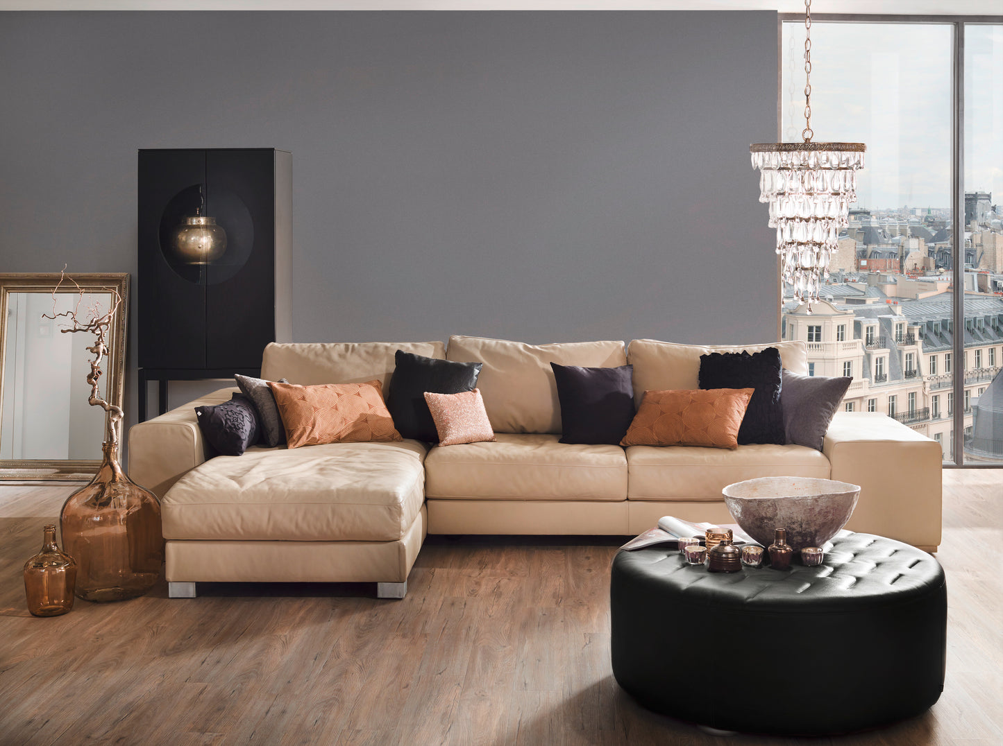 Livingwalls Uni Vinyl Tapete Trendwall Grau Glitzer Wandtapete Unitapete