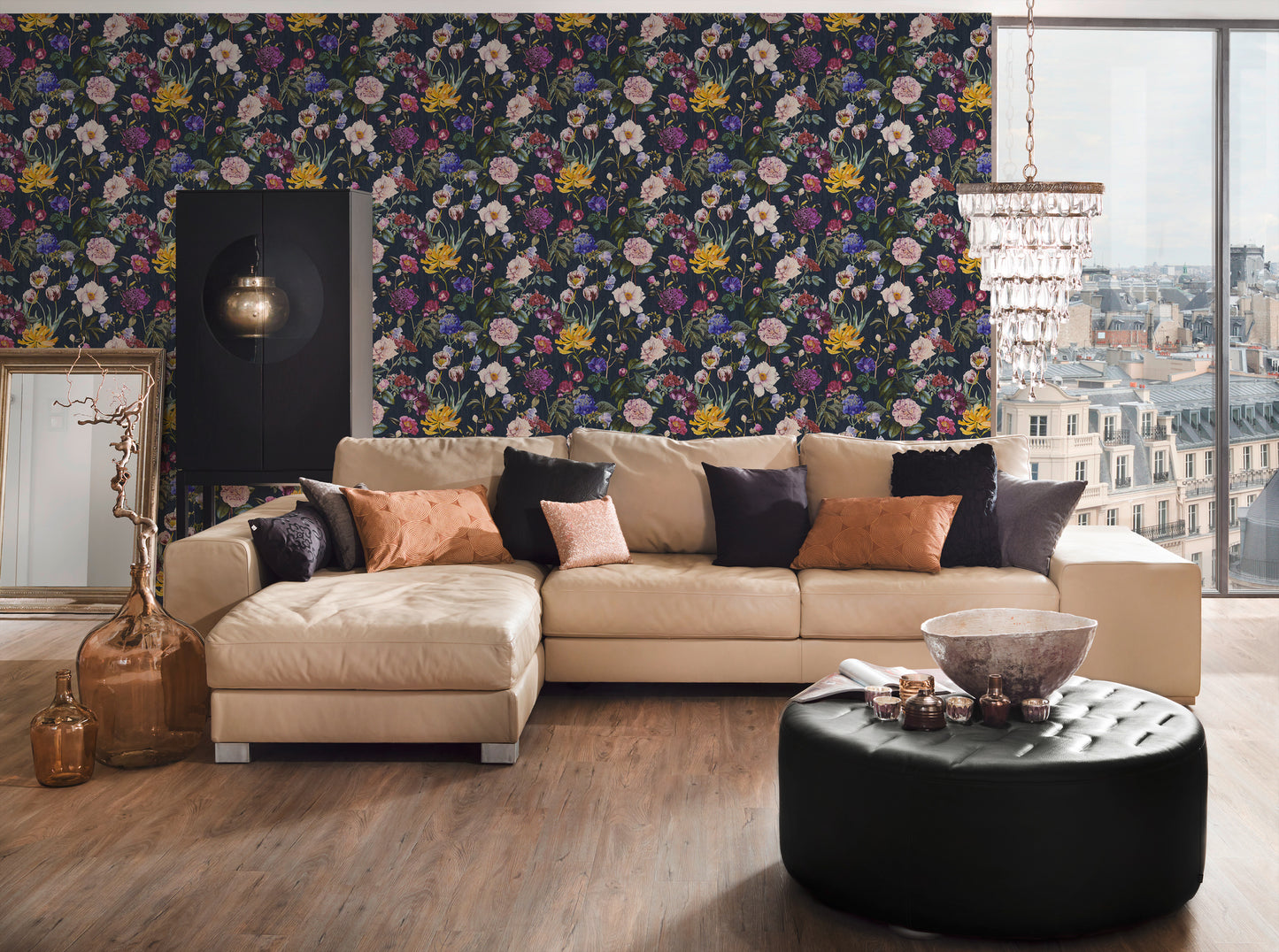 A.S. Création Designer Vinyl Tapete Jette Joop Blau Blumen Wandtapete Design