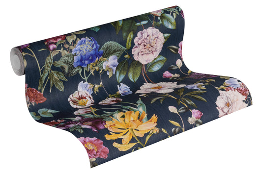 A.S. Création Designer Vinyl Tapete Jette Joop Blau Blumen Wandtapete Design