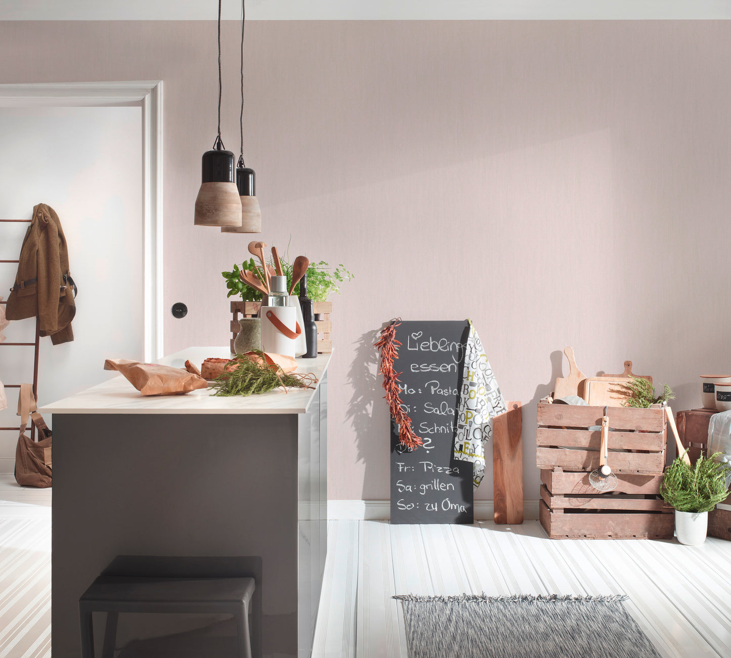 A.S. Création Designer Vinyl Tapete Jette Joop 5 Rosa Uni Wandtapete Design
