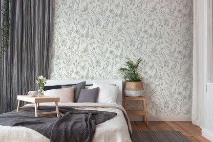 A.S. Création Designer Vinyl Tapete Jette Joop Grün Blumen Wandtapete Design