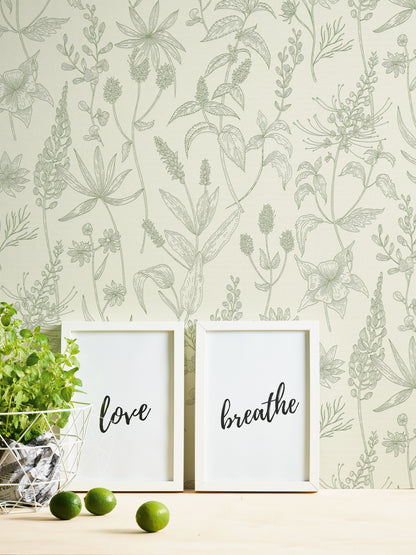 A.S. Création Designer Vinyl Tapete Jette Joop Grün Blumen Wandtapete Design