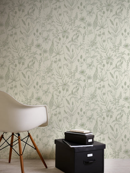 A.S. Création Designer Vinyl Tapete Jette Joop Grün Blumen Wandtapete Design