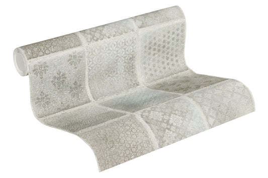 A.S. Création Fliesen Vinyl Tapete Neue Bude  2,Tropical Concre Beige Wandtapete