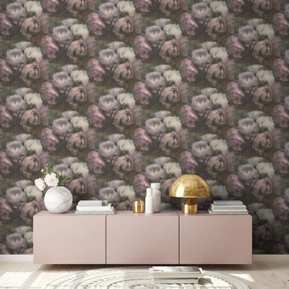 Livingwalls Blumen Vinyl Tapete New Walls Romantic Drea Violett Grau Wandtapete