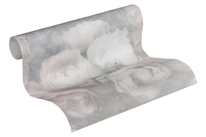 Livingwalls Blumen Vinyl Tapete New Walls Romantic Drea Rosa Grau Wandtapete