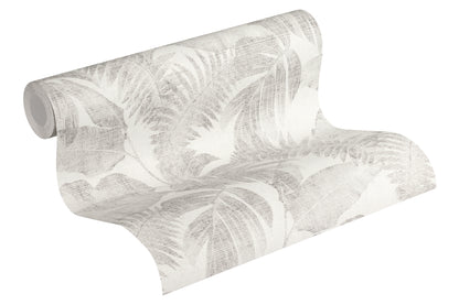 Livingwalls Dschungel Vinyl Tapete New Walls,Cosy & Rela Grau Palmen Wandtapete