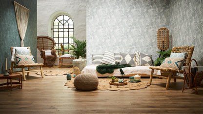 Livingwalls Dschungel Vinyl Tapete New Walls,Cosy & Rela Grün Palmen Wandtapete