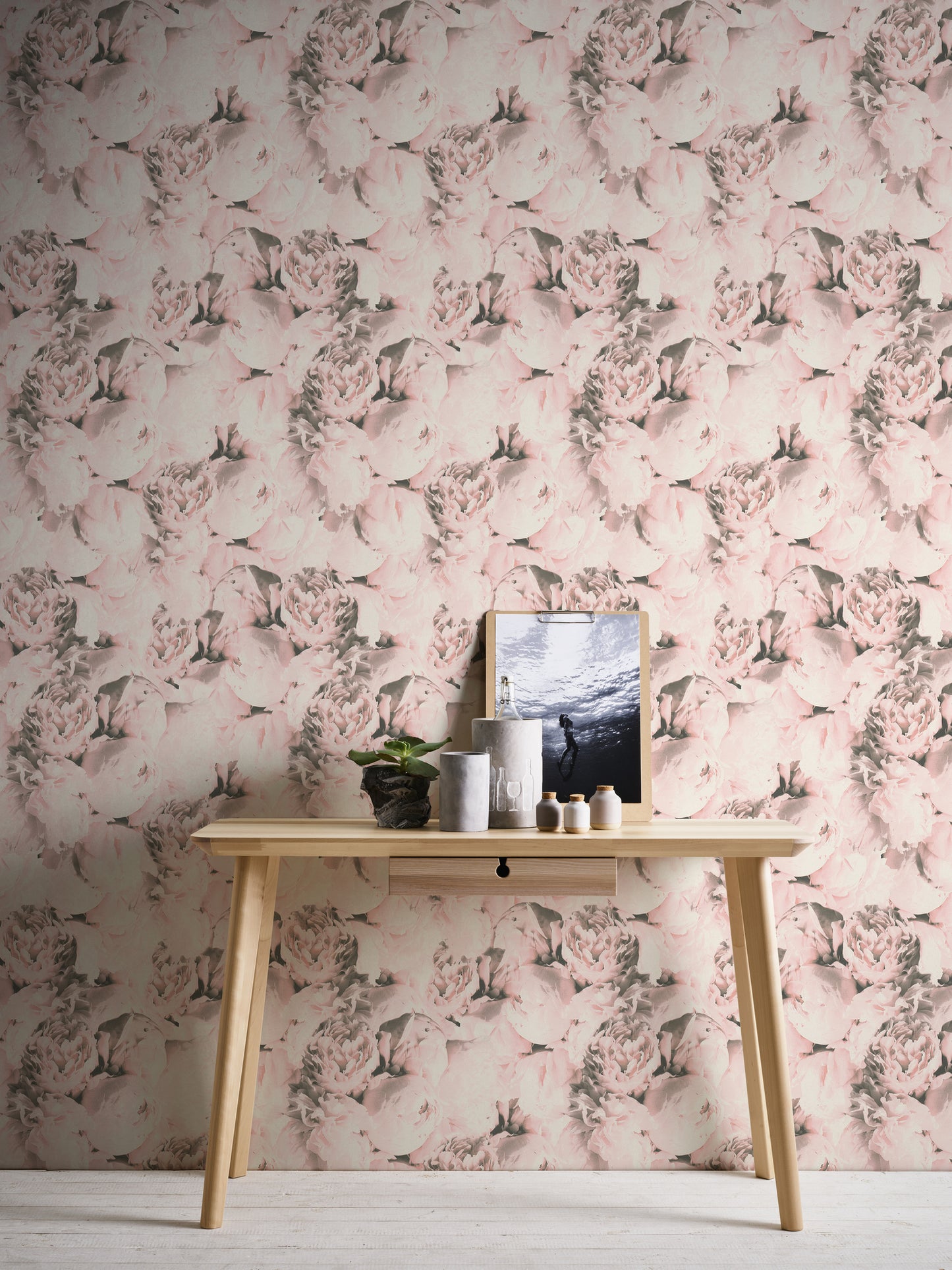 A.S. Création Blumen Vinyl Tapete Neue Bude  2,Romantic Flower Rosa Wandtapete