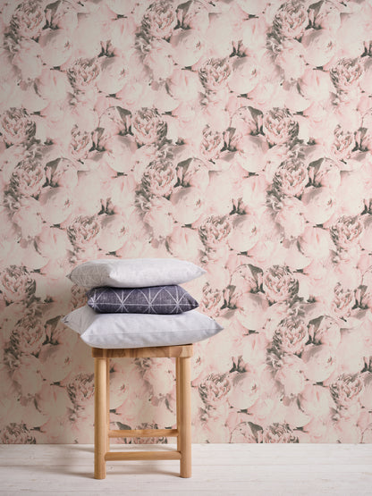 A.S. Création Blumen Vinyl Tapete Neue Bude  2,Romantic Flower Rosa Wandtapete