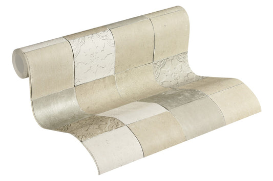 Fliesentapete Creme Vliestapete 374064 Wandtapete A.S. Création Tapete