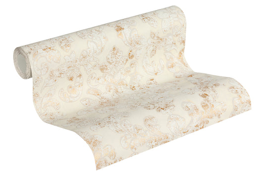 A.S. Création Barock Vinyl Tapete Neue Bude  2,Used Gla Beige Orient Wandtapete