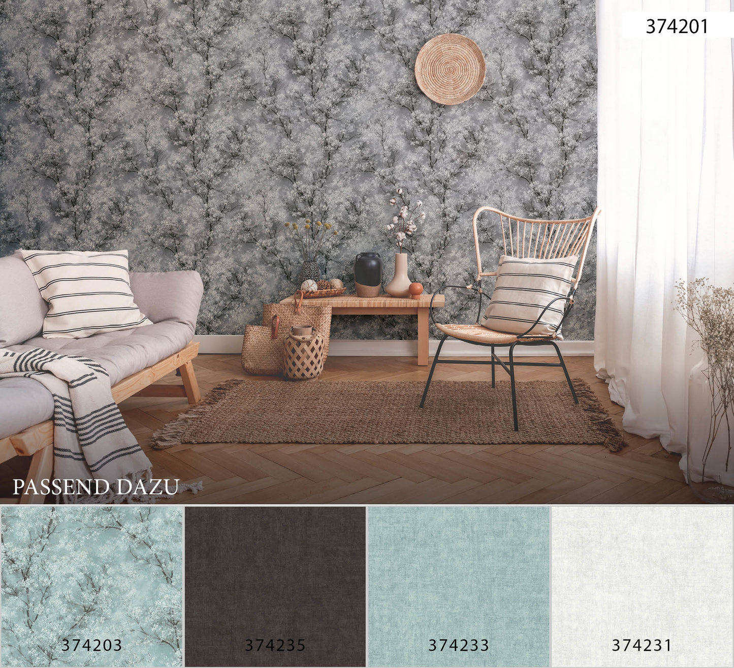 Livingwalls Wald Vinyl Tapete New Walls,Cosy & Rela Grau Wandtapete Waldtapete