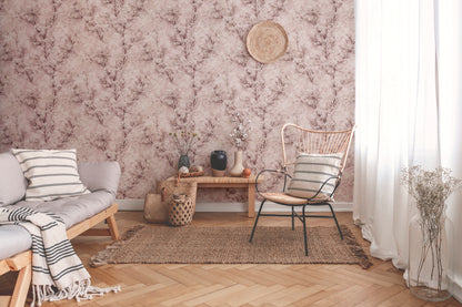 Livingwalls Wald Vinyl Tapete New Walls,Cosy & Rela Rosa Wandtapete Waldtapete
