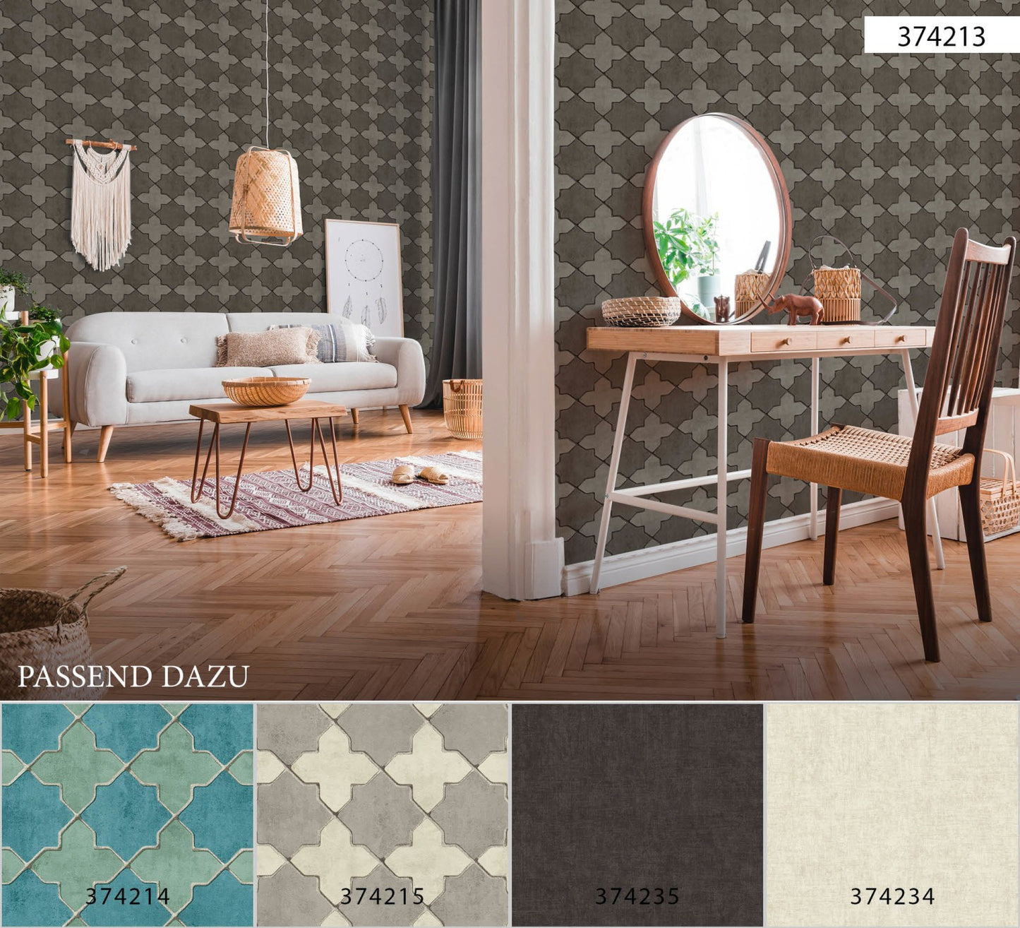 Geometrische Tapete Grau Vliestapete 374213 Wandtapete A.S. Création Tapete