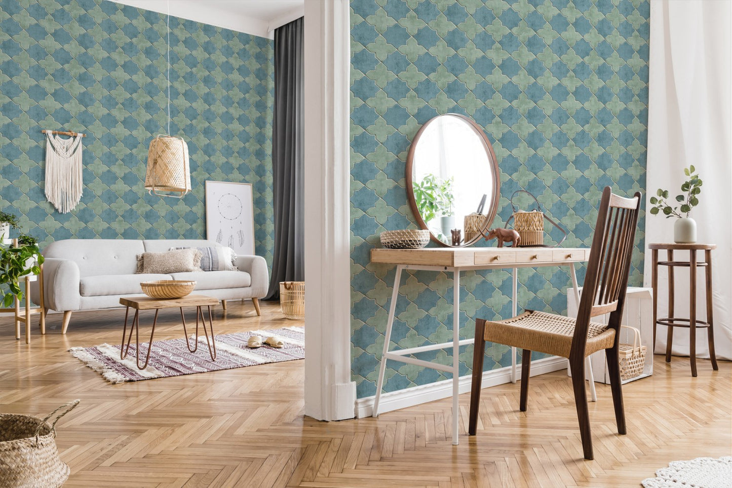 Geometrische Tapete Blau Vliestapete 374214 Wandtapete A.S. Création Tapete