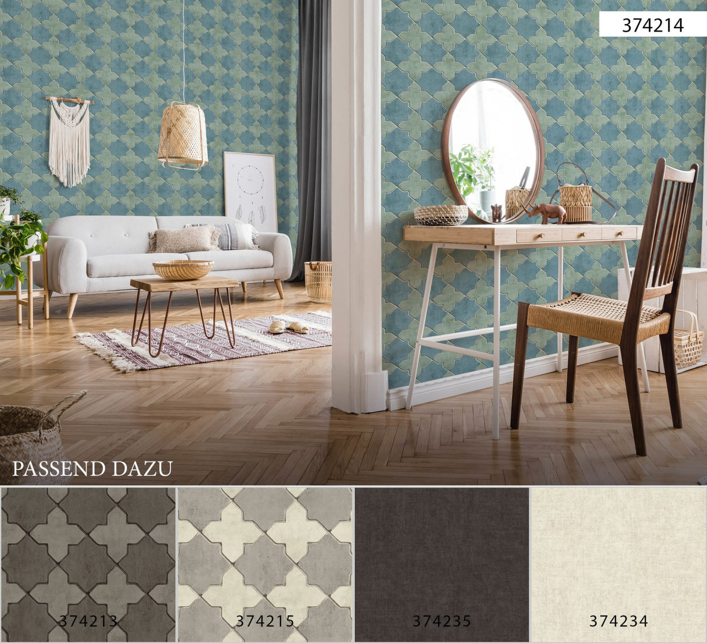 Geometrische Tapete Blau Vliestapete 374214 Wandtapete A.S. Création Tapete