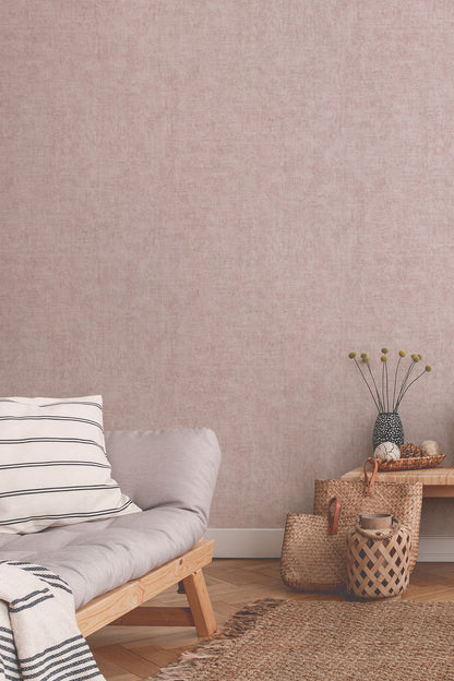 Livingwalls Uni Vinyl Tapete New Walls,Cosy & Rela Rosa Wandtapete Unitapete