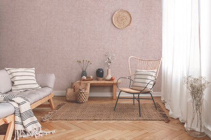 Livingwalls Uni Vinyl Tapete New Walls,Cosy & Rela Rosa Wandtapete Unitapete