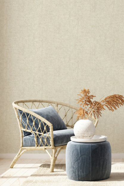 Livingwalls Uni Vinyl Tapete New Walls Cosy & Rela Creme Wandtapete Unitapete