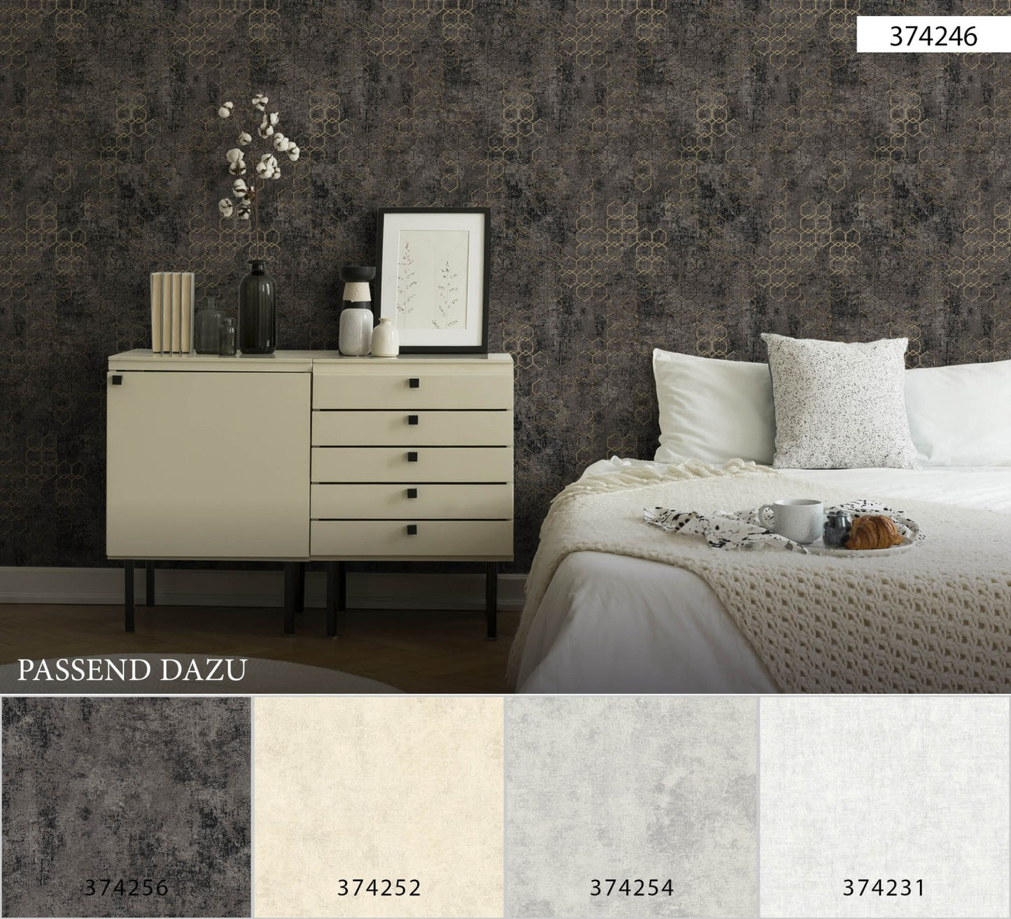 Designtapete Schwarz Vliestapete 374246 Wandtapete A.S. Création Tapete