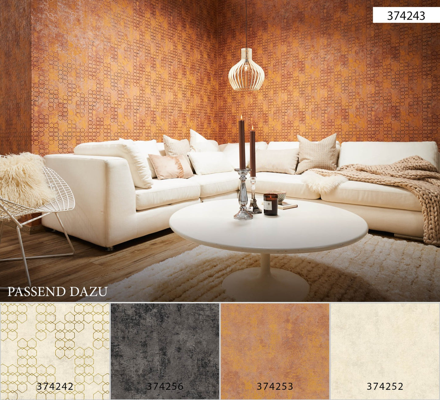 Unitapete Orange Vliestapete 374253 Wandtapete A.S. Création Tapete