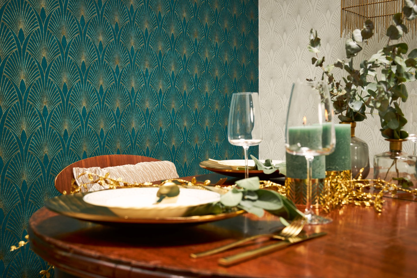 Art Deco Tapete Blau Vliestapete 374275 Wandtapete A.S. Création Tapete