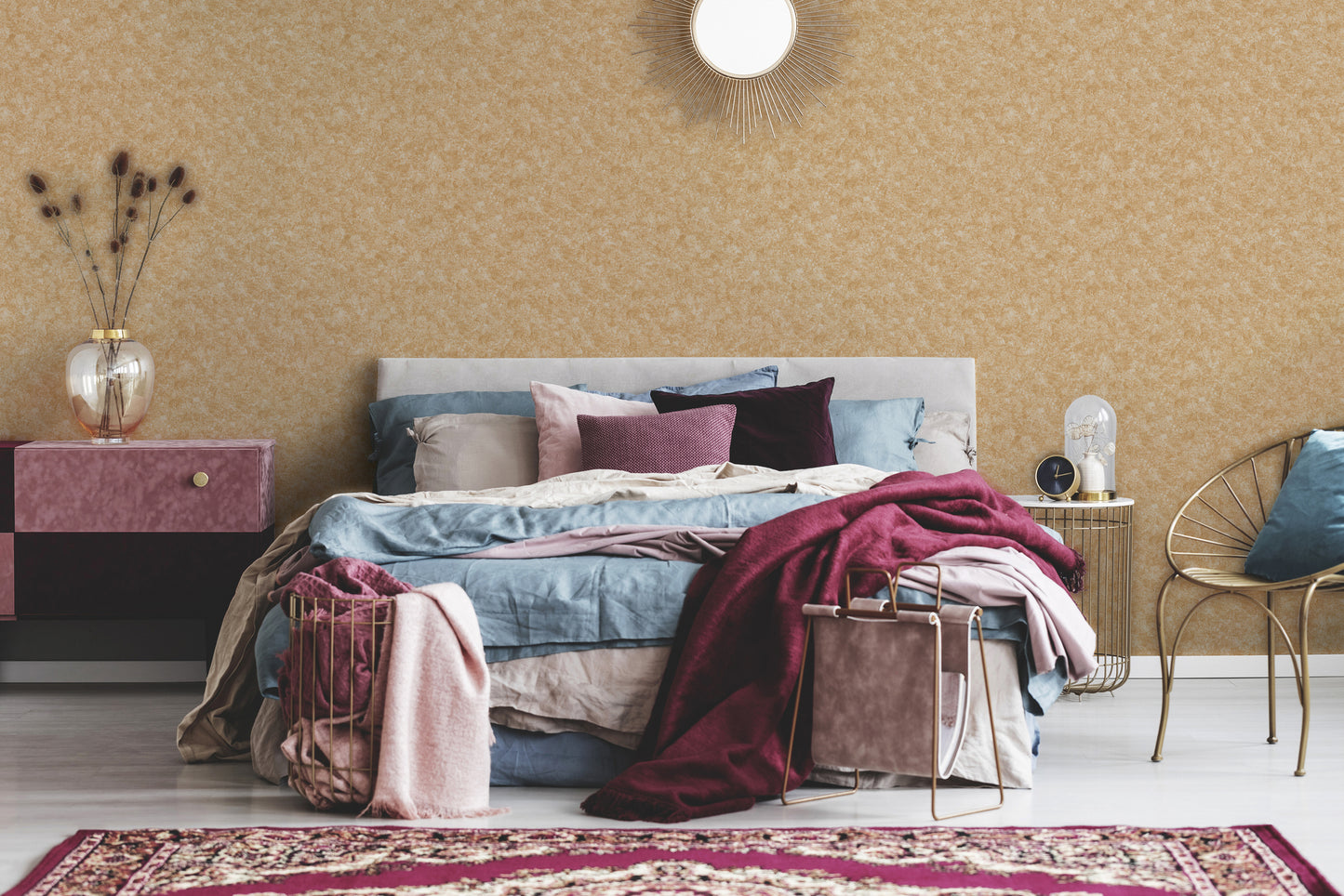 A.S. Création Uni Vinyl Tapete Neue Bude  2,Used Gla Orange Wandtapete Unitapete